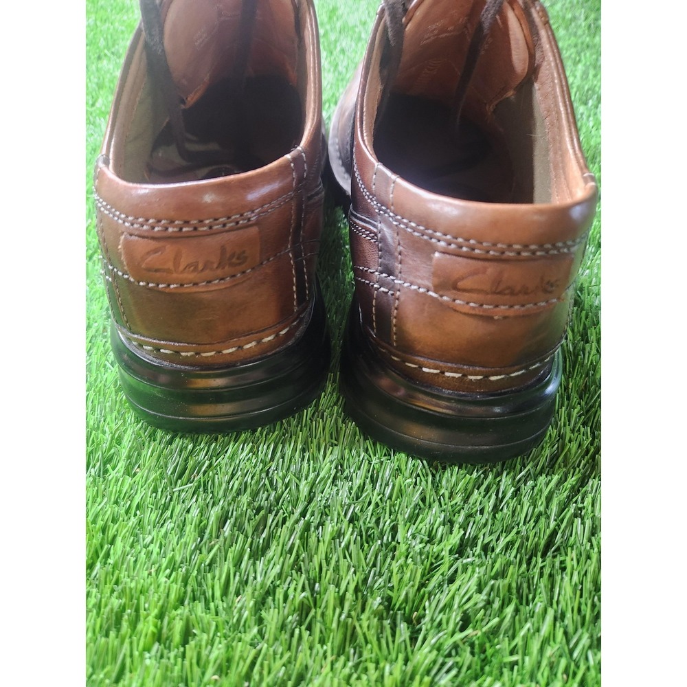 Clarks Shoes Mens Size 11 Brown Leather Lace Up Casual Comfort Sneakers 70852 - Picture 7 of 10